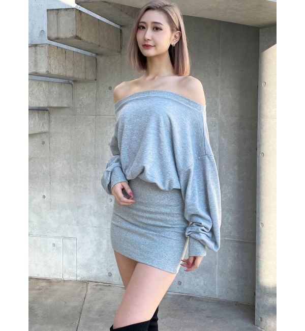 GYDA「GDドッキングオフショルスウェットワンピース」|ワンピース|