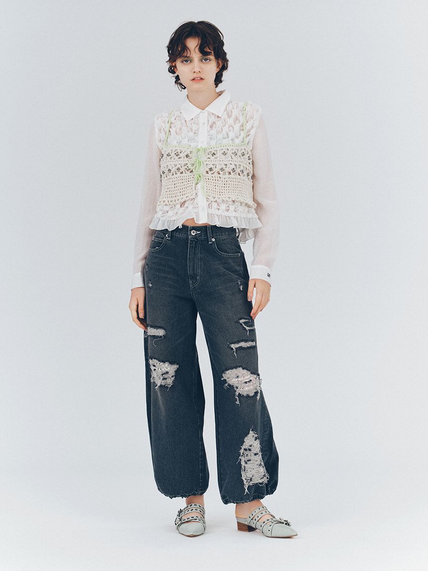 FURFUR「クロスストラップアイレットシューズ」|サンダル|