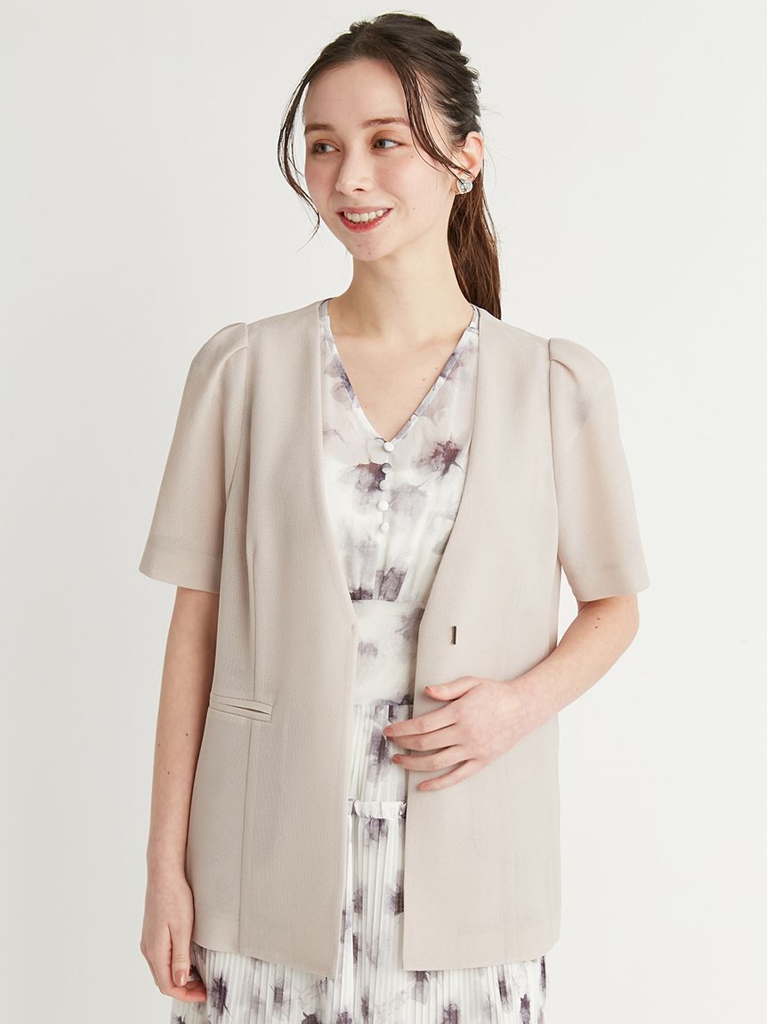 CELFORD「ハーフスリーブメッシュジャケット」|ノーカラージャケット|GBEG