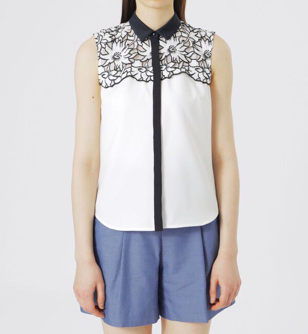  「エンブロイダリーレースノースリーブ」|シャツ・ブラウス|