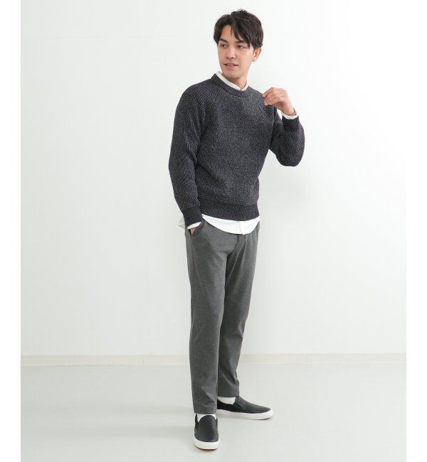 ikka「【洗える/抗菌防臭】抗菌畦クル－ネックニット」|プルオーバー|