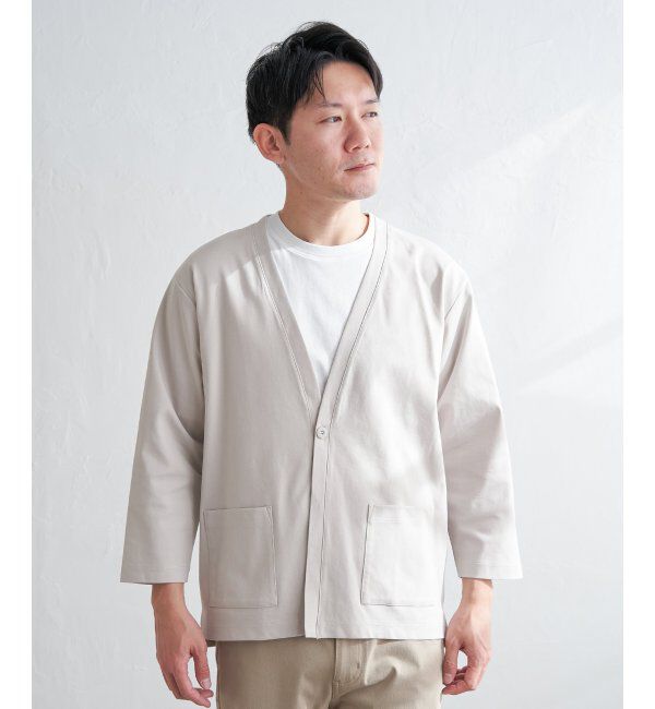 ikka「【接触冷感／抗菌防臭】GOKUラクセイケツ8分袖カーディガン」|カーディガン|