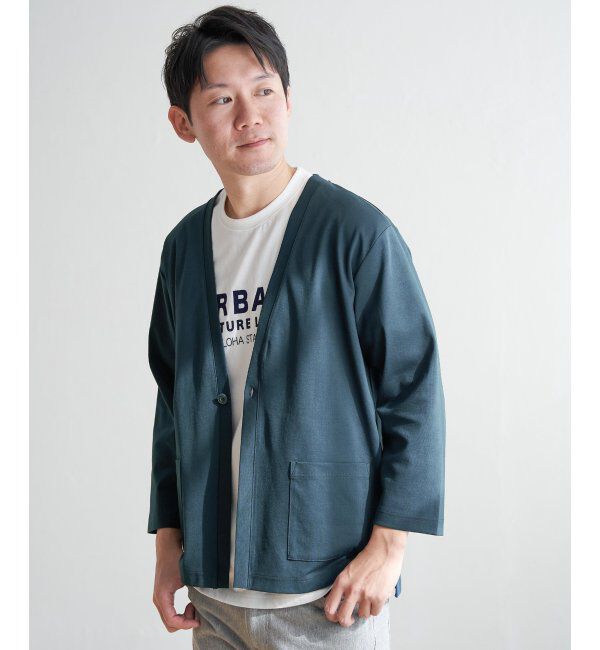 ikka「【接触冷感／抗菌防臭】GOKUラクセイケツ8分袖カーディガン」|カーディガン|グリーン