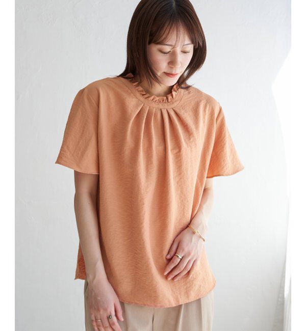 ikka「襟フリル2WAY半袖ブラウス」|シャツ・ブラウス|