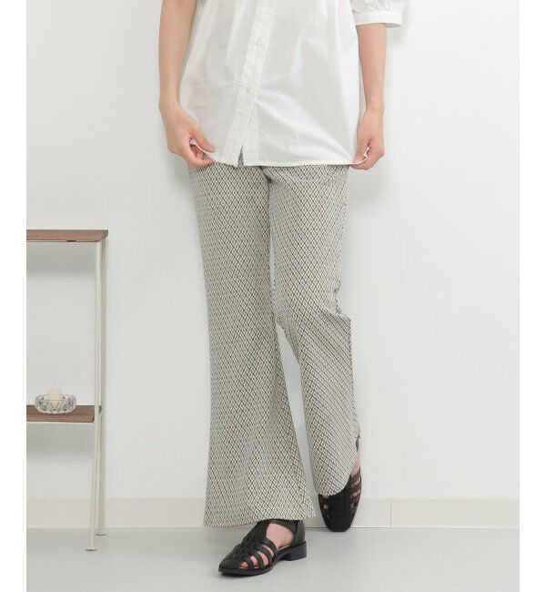 VENCE share style「ラメジャカードフレアパンツ」|デニム|ブラック