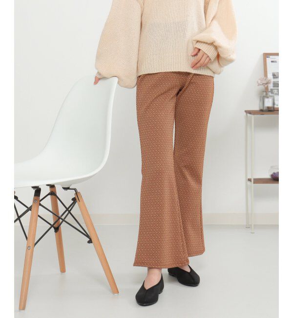 VENCE share style「ラメジャカードフレアパンツ」|デニム|