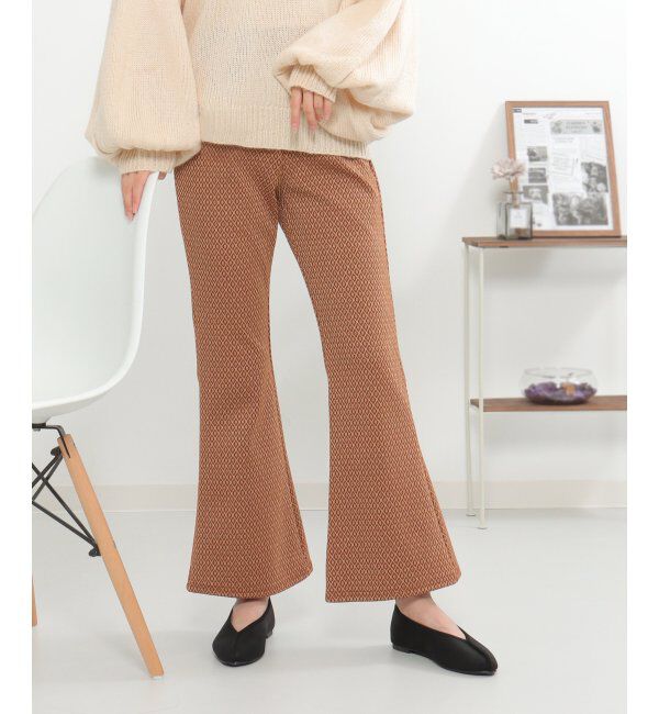 VENCE share style「ラメジャカードフレアパンツ」|デニム|