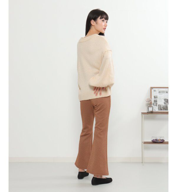 VENCE share style「ラメジャカードフレアパンツ」|デニム|