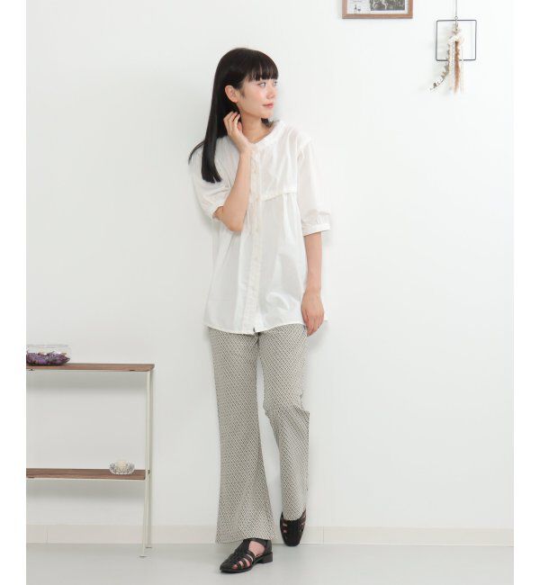 VENCE share style「ラメジャカードフレアパンツ」|デニム|