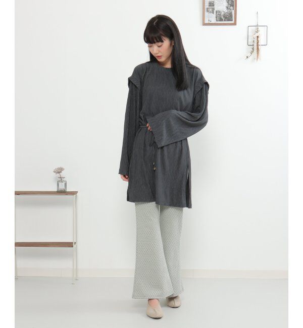 VENCE share style「ラメジャカードフレアパンツ」|デニム|