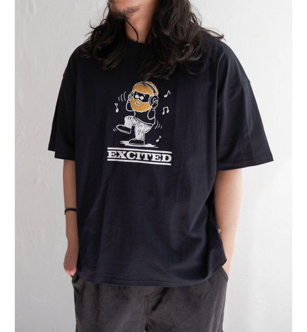 VENCE share style「ヒゲ発泡キャラプリントTシャツ」|Tシャツ・カットソー|