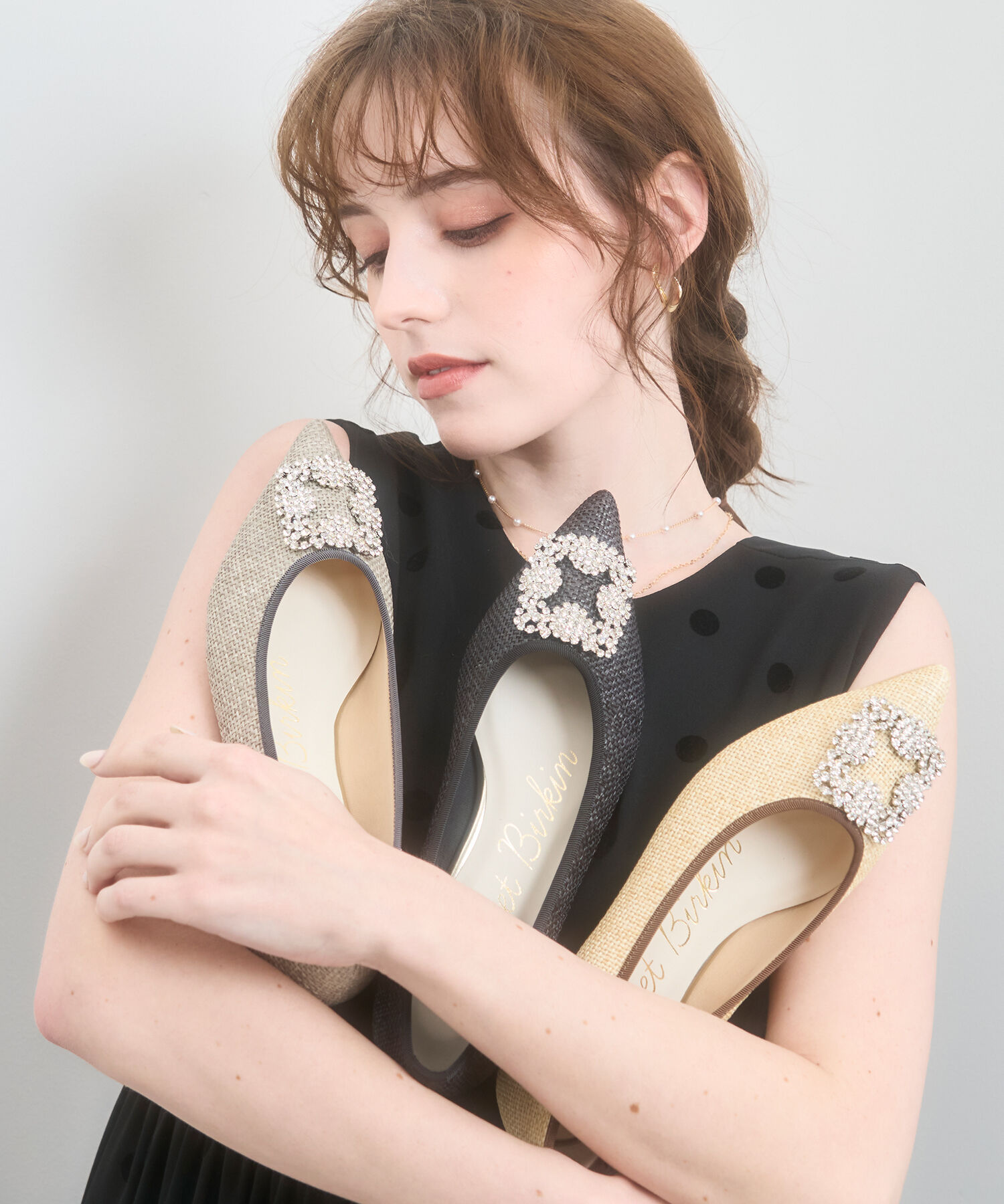 Bridget Birkin「【Bridget Birkin】ビジューポインテッドトゥバレエシューズ(551524)」|パンプス|