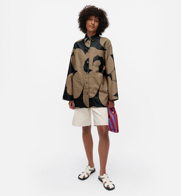 Marimekko「Abstraktio Unikko シャツ」|シャツ・ブラウス|ﾌﾞﾗｯｸ&times;ﾗｲﾄﾌﾞﾗｳﾝ