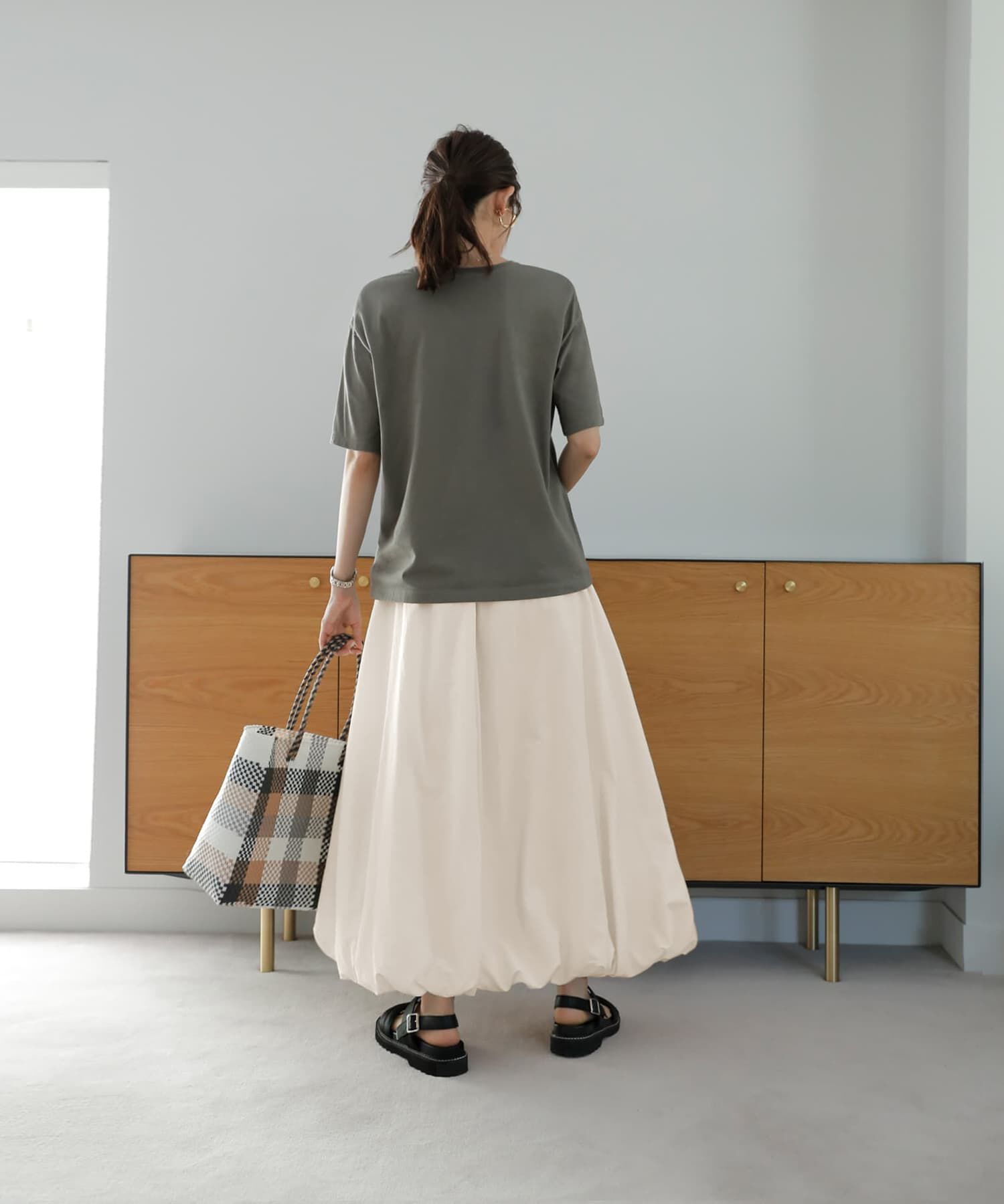 STYLE DELI「【LUXE】マットタフタロングバルーンスカート」|スカート|