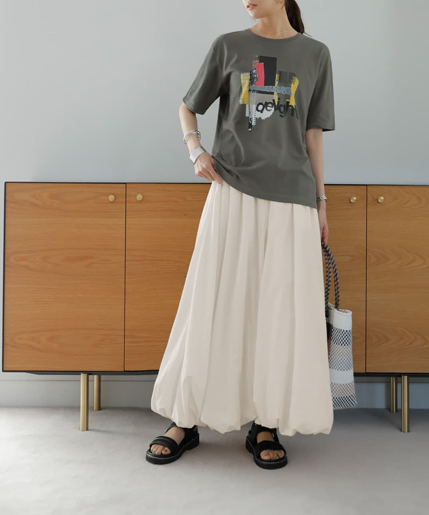 STYLE DELI「【LUXE】マットタフタロングバルーンスカート」|スカート|