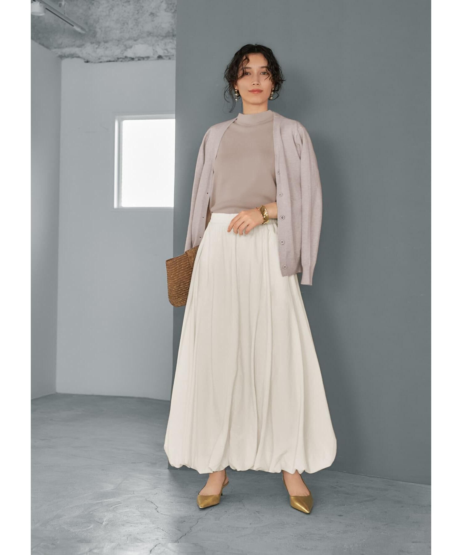 STYLE DELI「【LUXE】マットタフタロングバルーンスカート」|スカート|