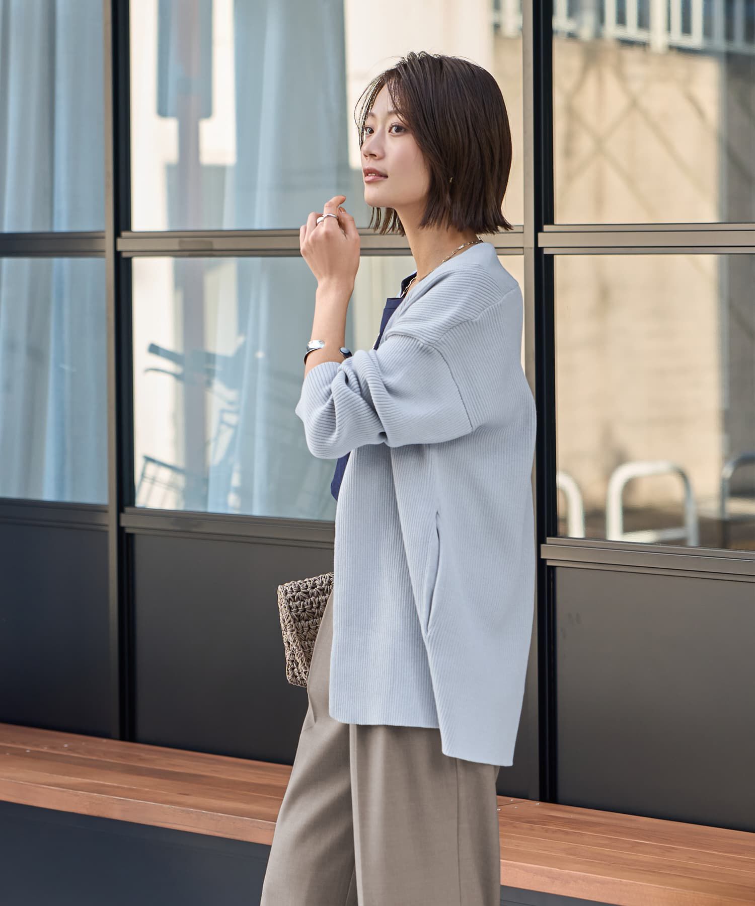 STYLE DELI「リブ編み羽織りカーディガン」|カーディガン|