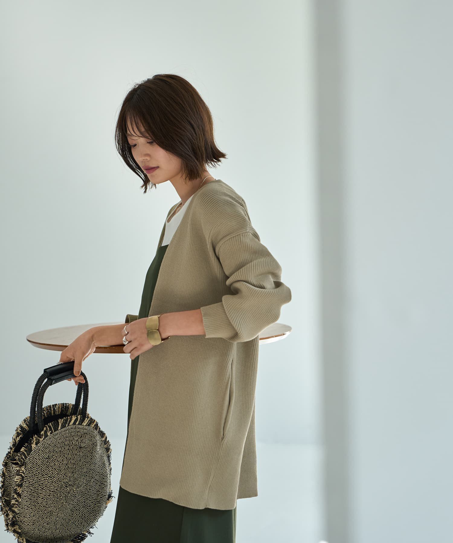 STYLE DELI「リブ編み羽織りカーディガン」|カーディガン|