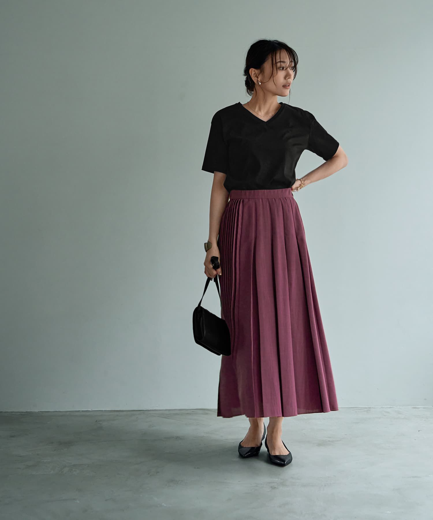 STYLE DELI「【ものづくりJAPAN】DIORAMAシルキースムース／VネックT」|Tシャツ・カットソー|