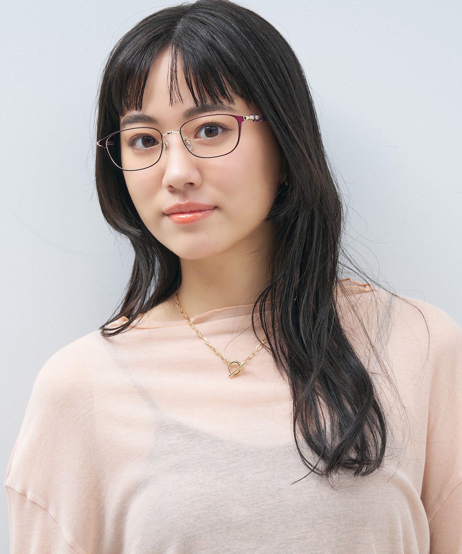  「ウェリントン型 メガネ｜上品で高級感のある 大人可愛いメガネ フェミニン レンズ交換券付き STANDARD MUSE」|メガネ|パープル