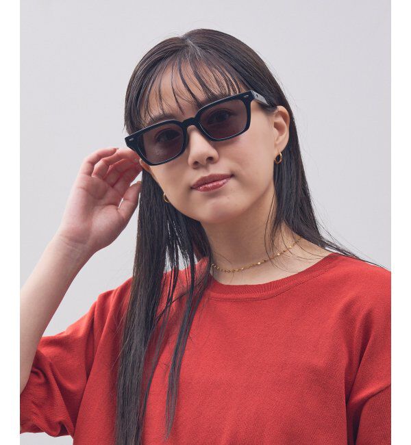  「Zoff｜STUDIO SEVEN｜ウェリントン型 サングラス 横長｜太縁フレーム｜カラーレンズ｜紫外線防止 UVカット」|サングラス|