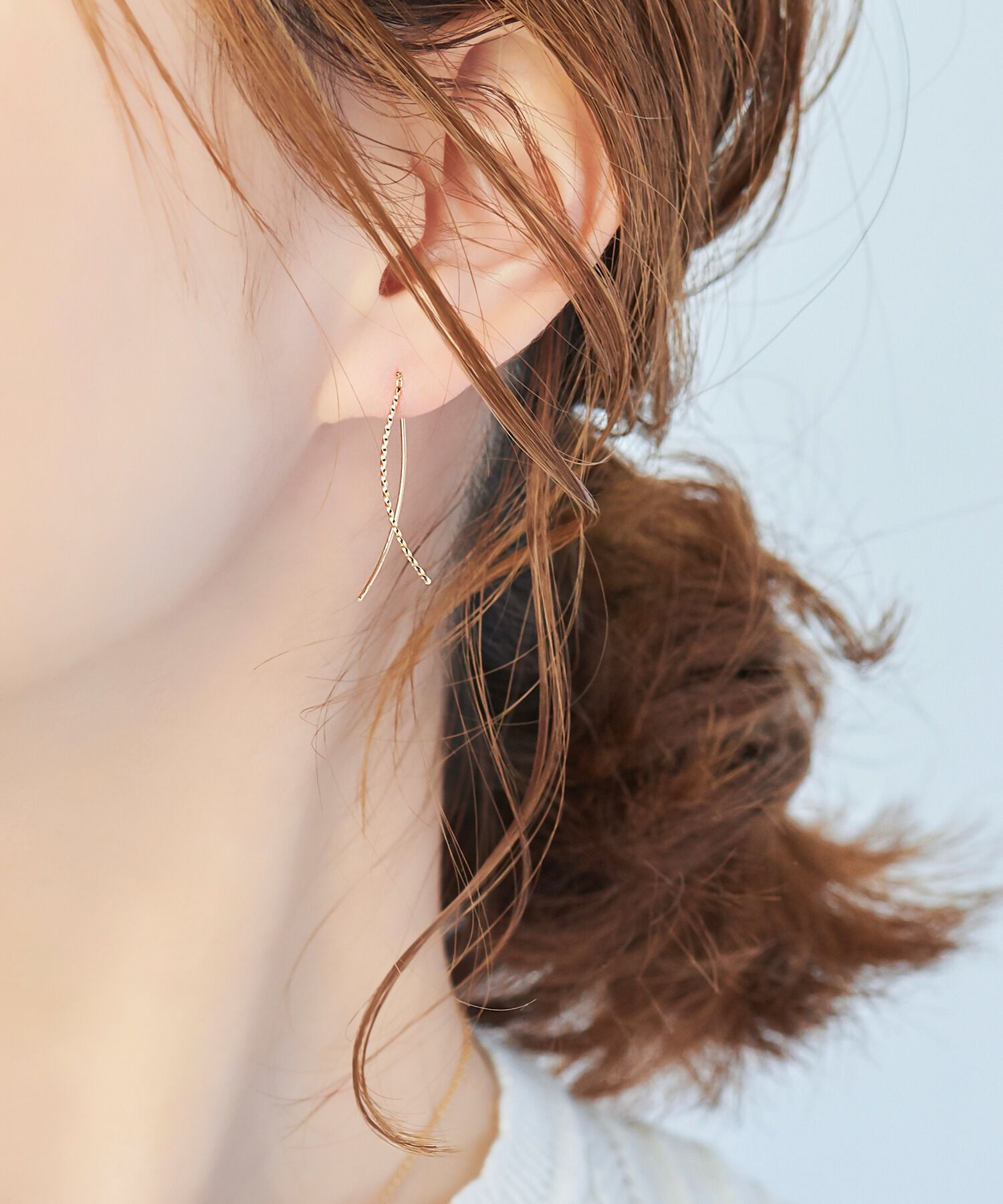 Phoebe「【K10】クロスラインアメリカンピアス／BOX＆ショッパーつき」|ピアス|