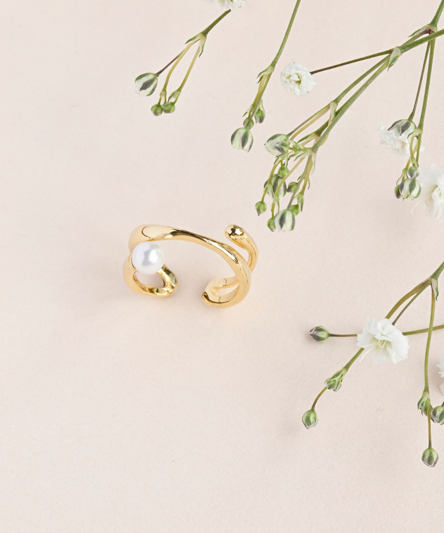 Phoebe「2wayリボンパールリング&イヤーカフ」|リング|