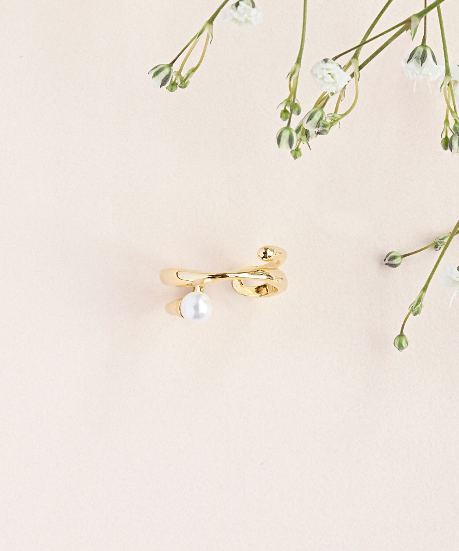 Phoebe「2wayリボンパールリング&イヤーカフ」|リング|