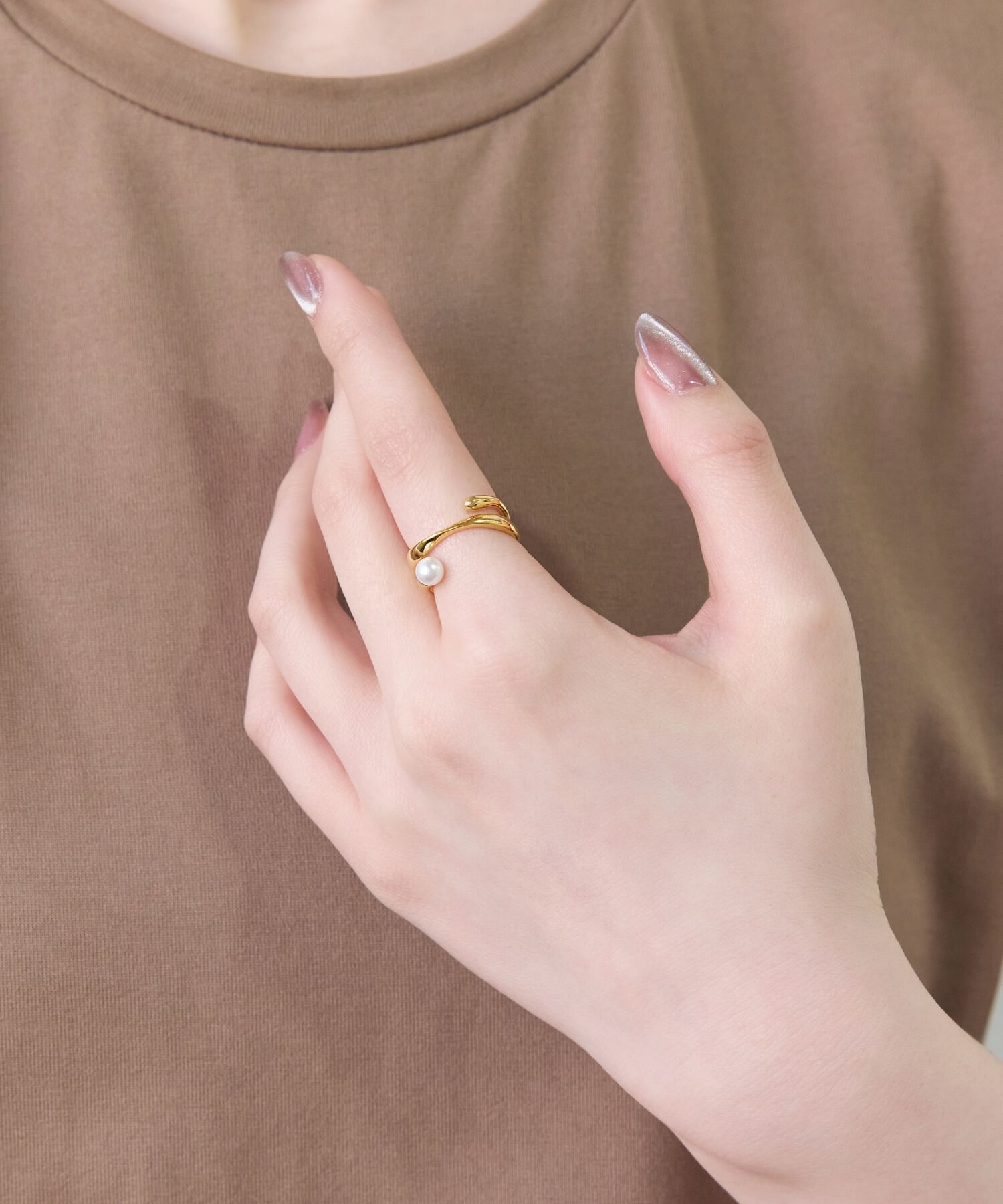 Phoebe「2wayリボンパールリング&イヤーカフ」|リング|