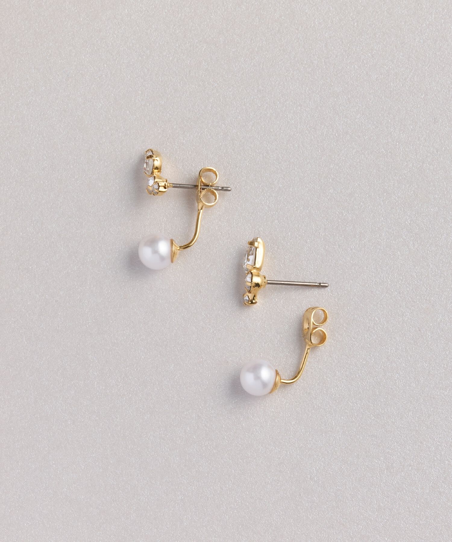 Phoebe「2wayタイニービジューフロートバックキャッチピアス」|ピアス|