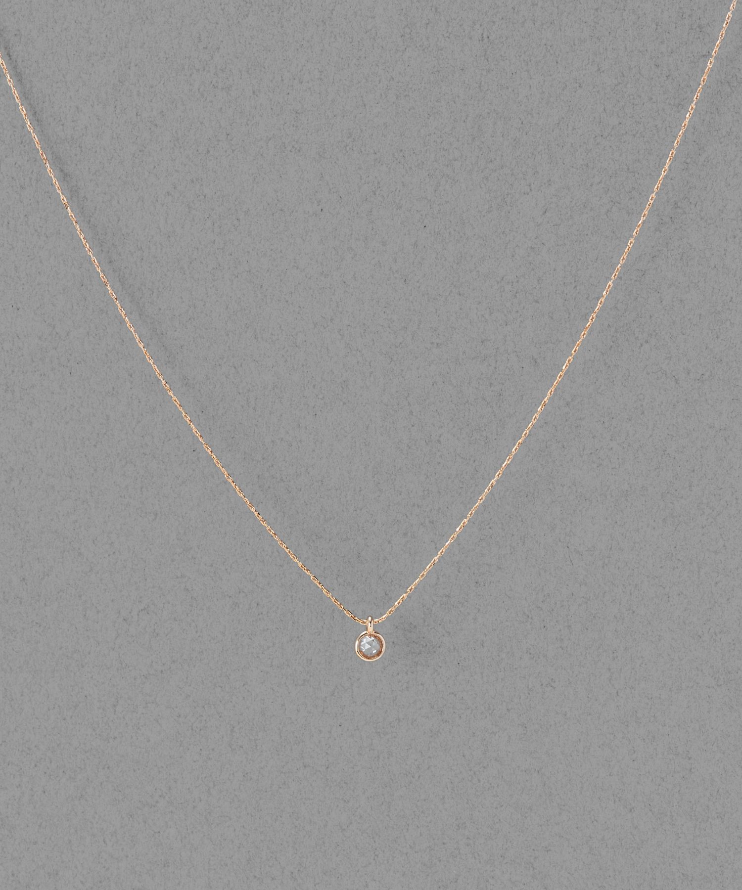 Phoebe「【金属アレルギー対応】プチベゼルストーンネックレス　シャンパンゴールド」|ネックレス|シャンパンゴールド