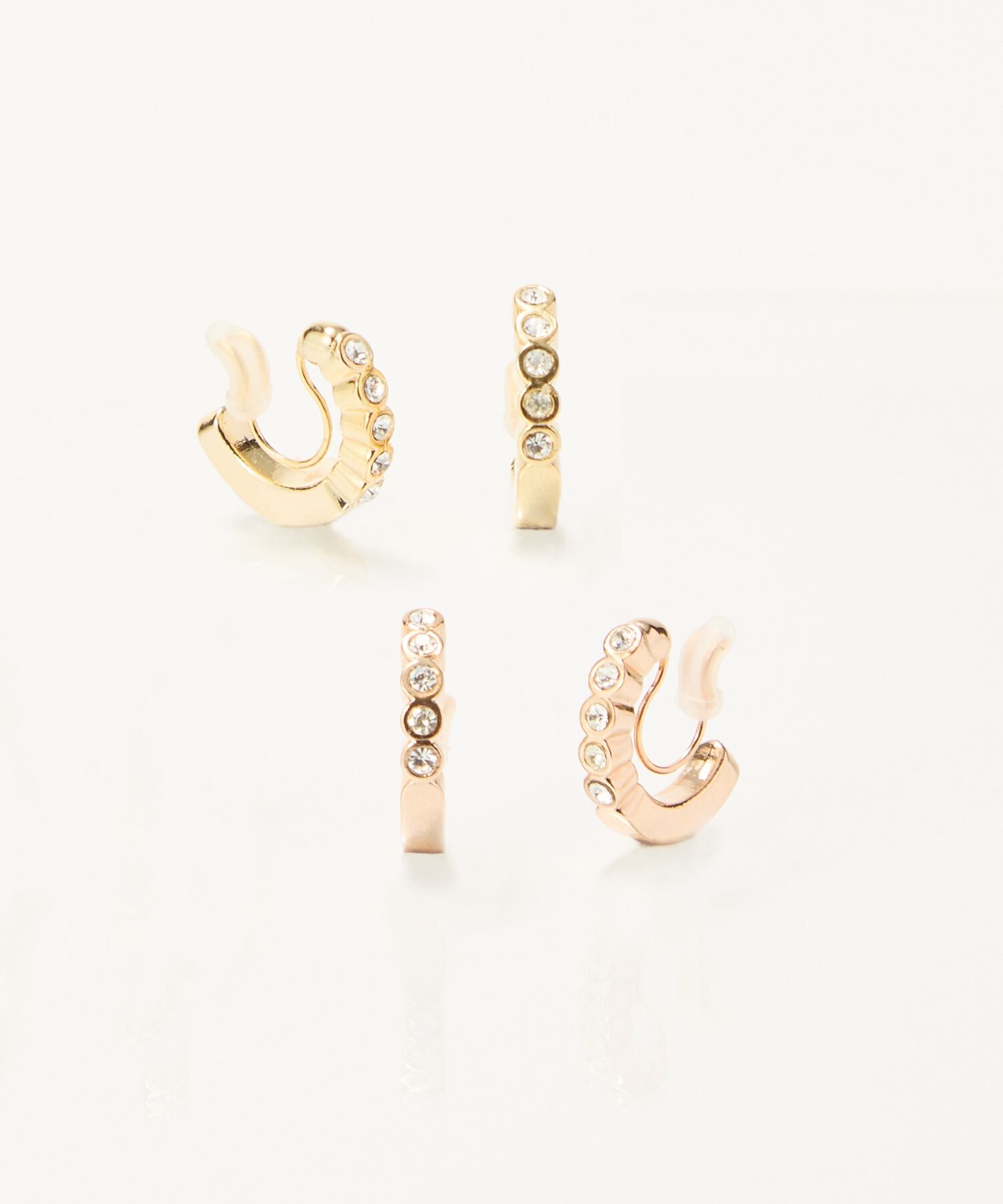 Phoebe「【金属アレルギー対応/痛くないシリーズ】プチベゼルフープライトフィットイヤリング　ゴールド」|イヤリング|