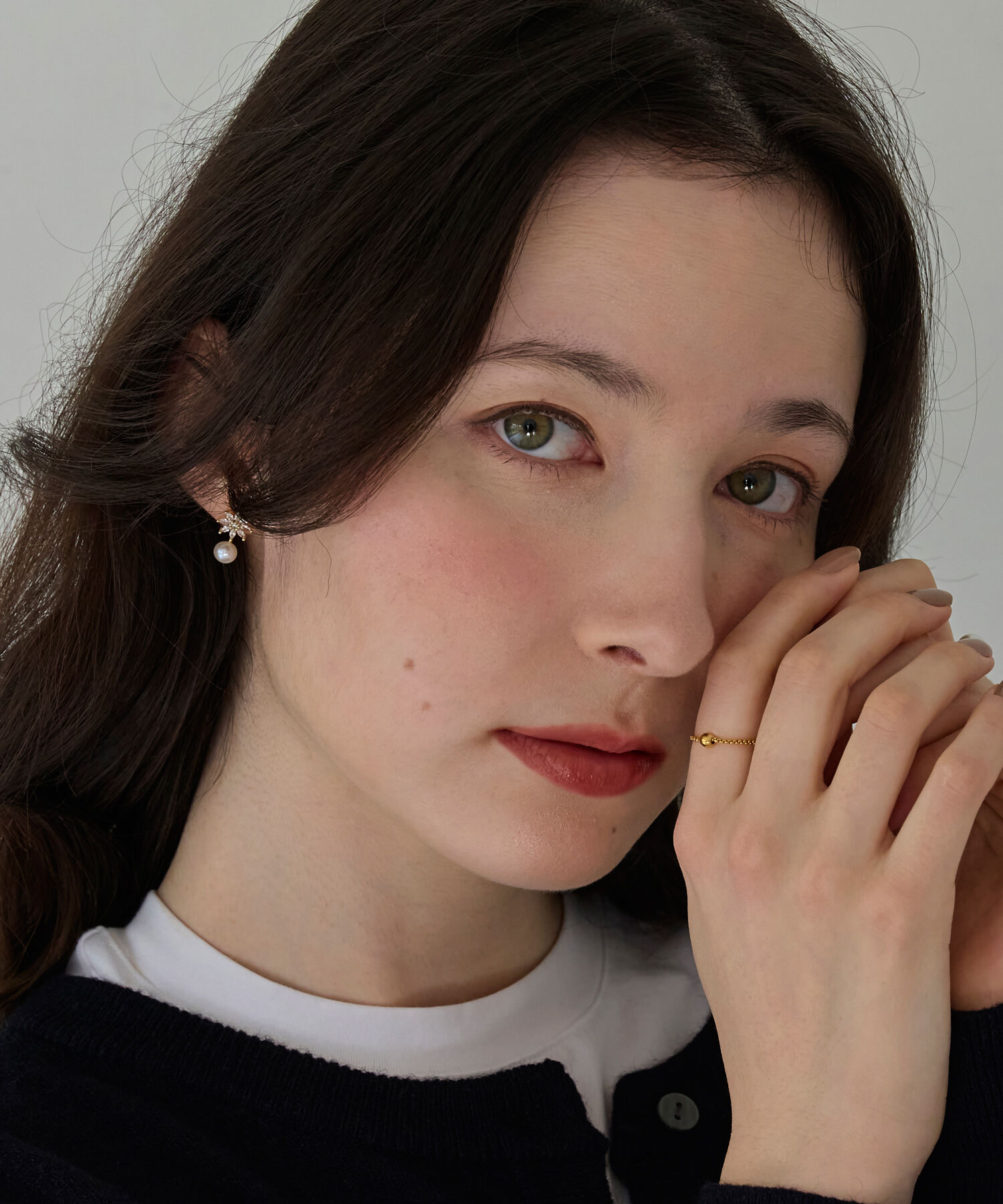 Phoebe「クリスタルペタルパールピアス」|ピアス|