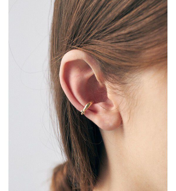 ete「K10YG ダイヤモンド ハグカフ リバーシブル」|イヤーカフ|