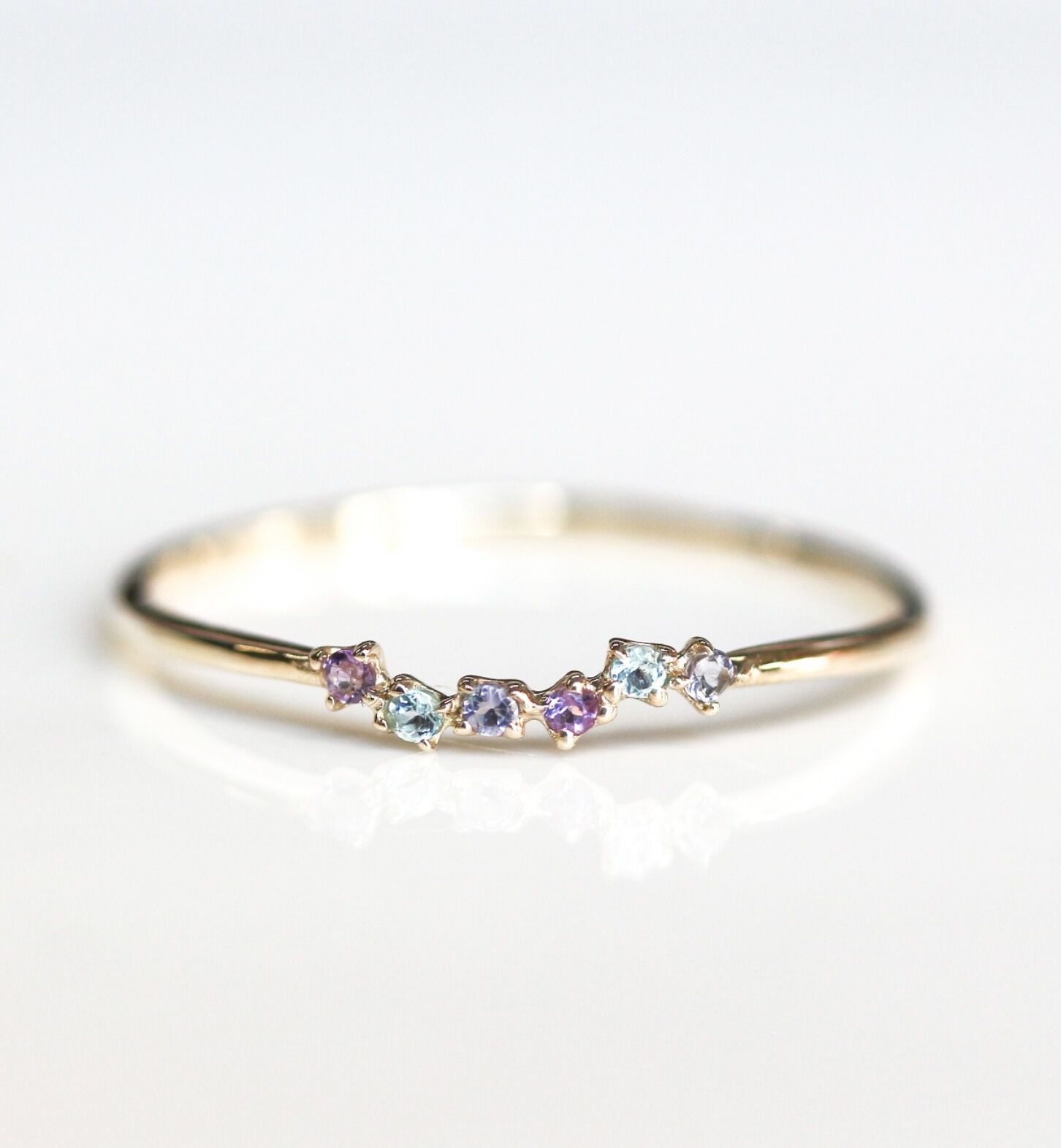  「マルチカラー ブルーストーン リング | K10YG」|リング|K10 イエローゴールド