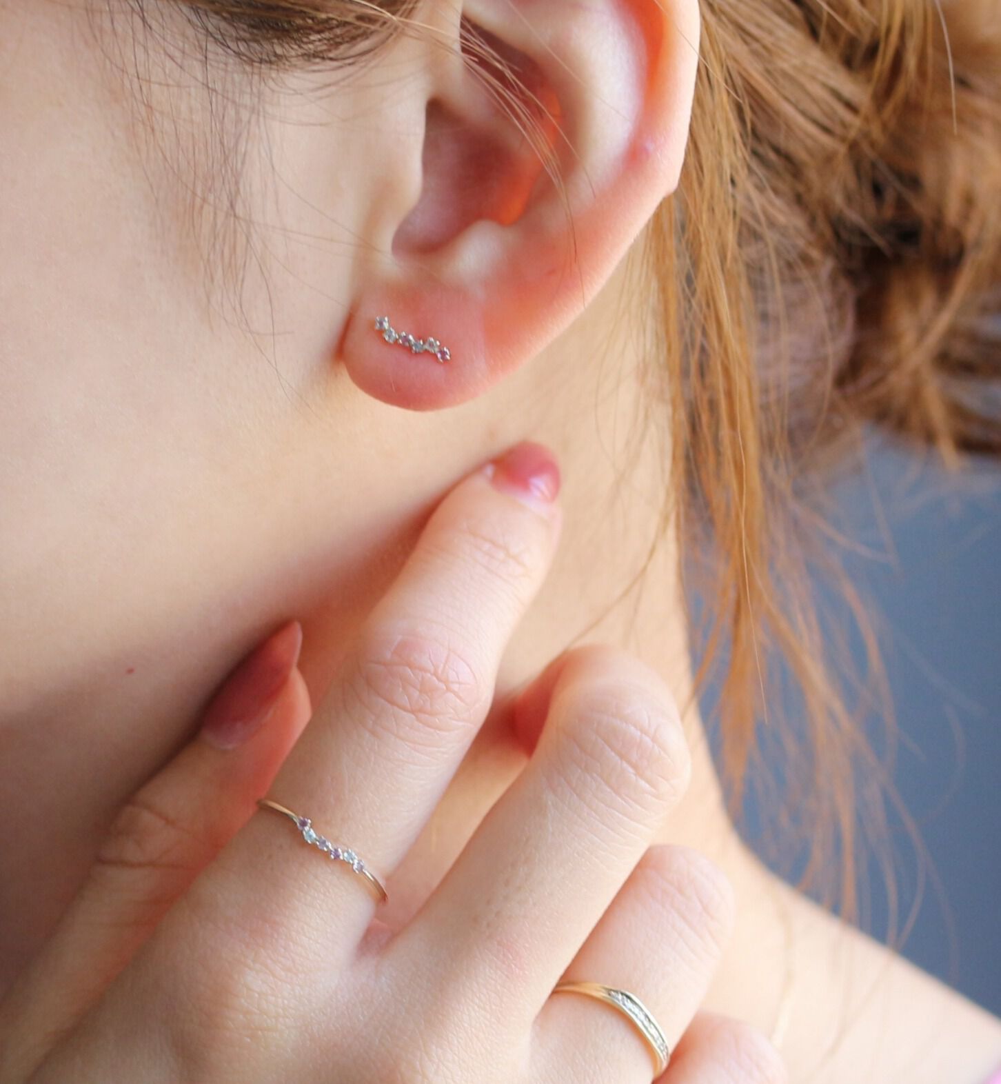  「マルチカラー ブルーストーン リング | K10YG」|リング|