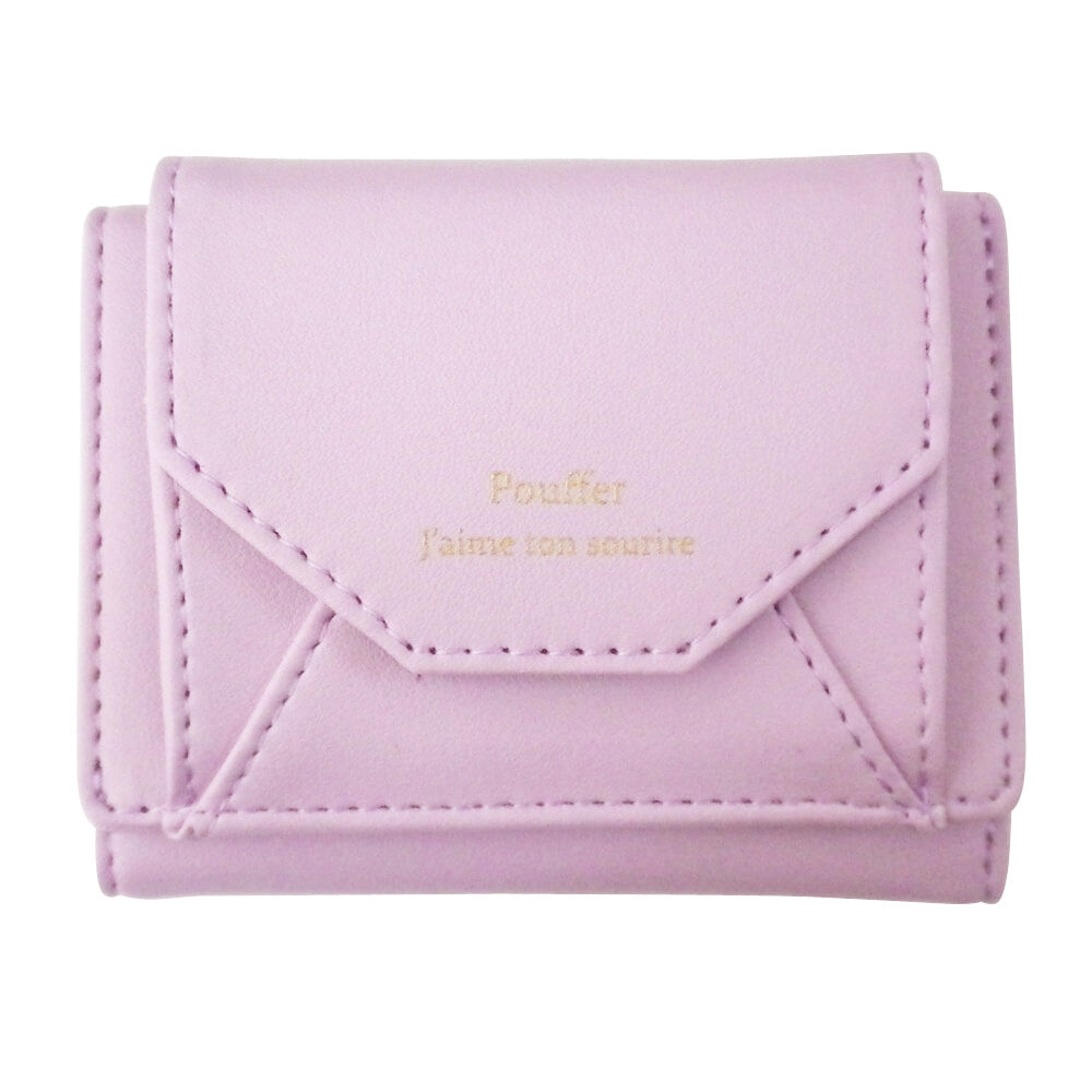 BACKYARD FAMILY「ミニ財布 レディース 三つ折り 通販 ミニウォレット レター 三つ折り財布 三つ折財布 コンパクト」|財布|パープル1