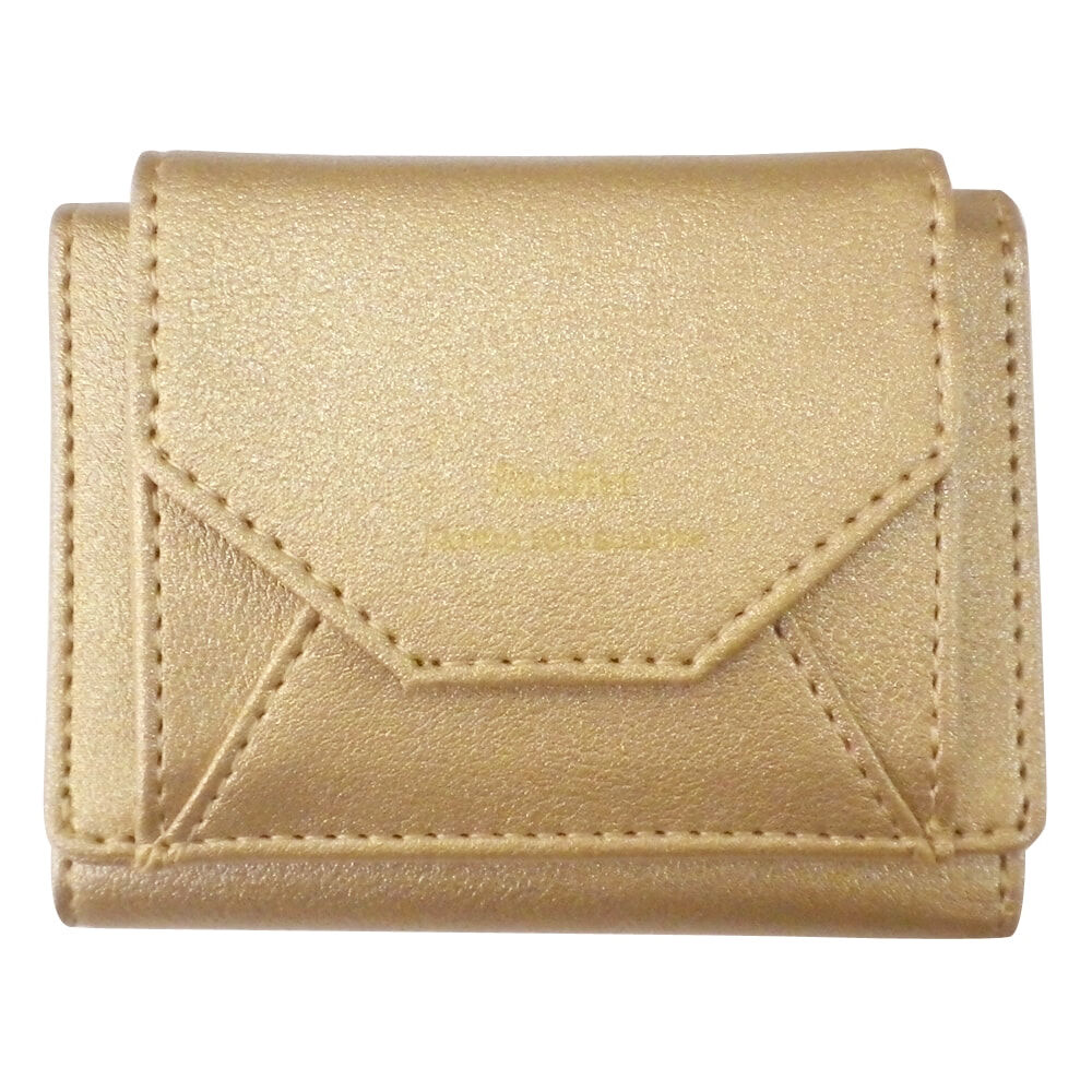 BACKYARD FAMILY「ミニ財布 レディース 三つ折り 通販 ミニウォレット レター 三つ折り財布 三つ折財布 コンパクト」|財布|ゴールド1