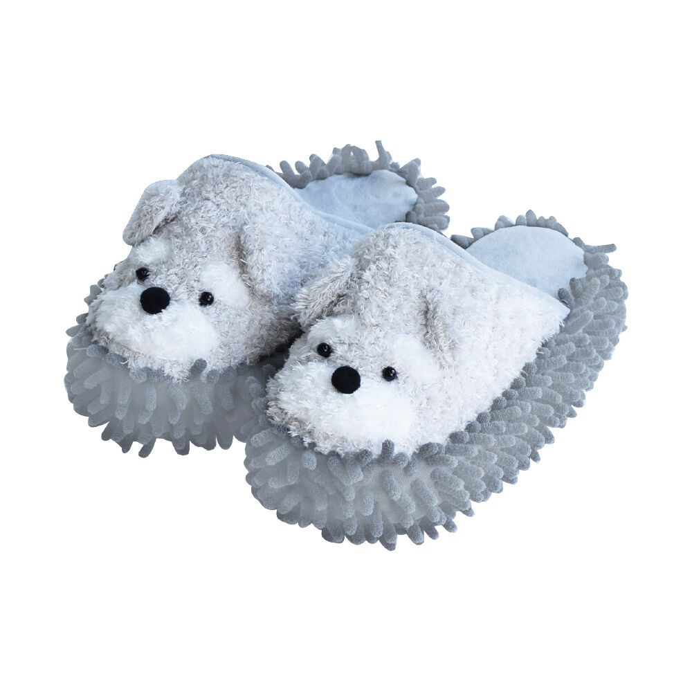 BACKYARD FAMILY「モップスリッパ かわいい 通販 お掃除スリッパ おそうじスリッパ モップ スリッパ ルームシューズ」|ルームシューズ|グレー3