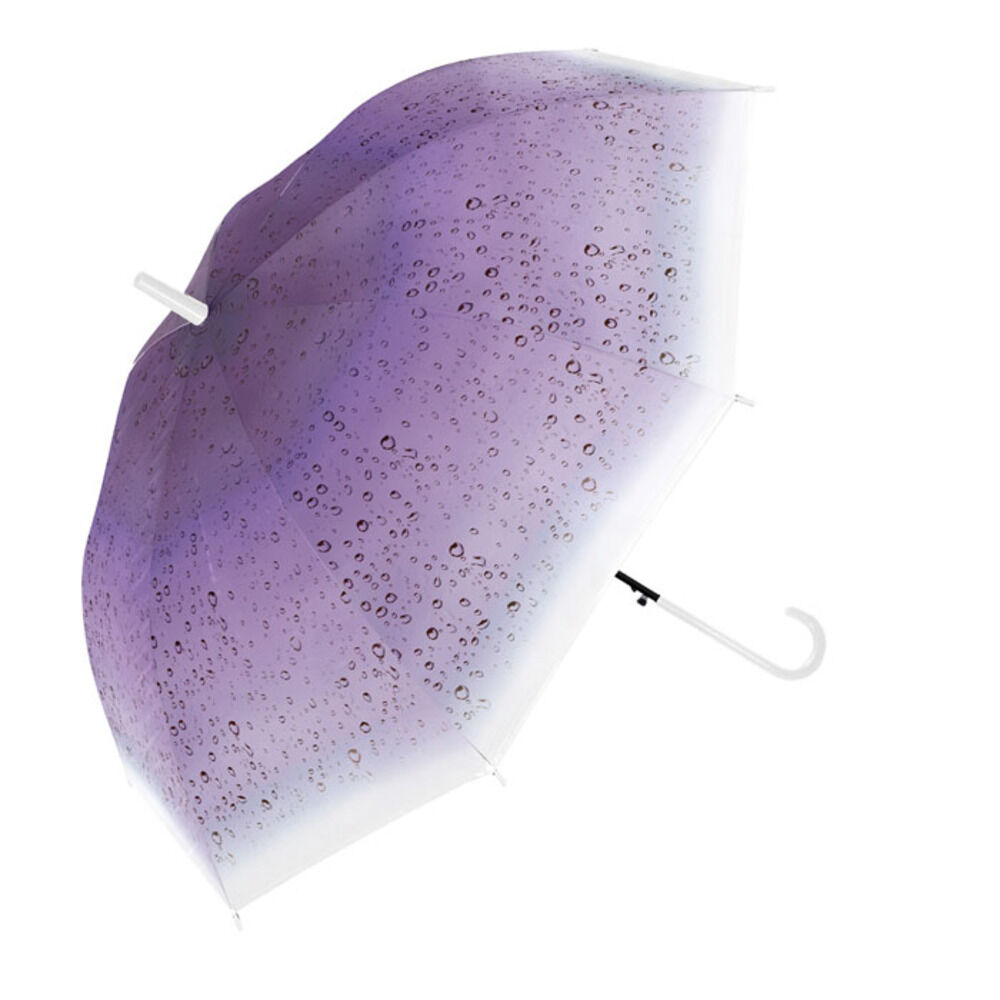 BACKYARD FAMILY「傘 レディース 透明 通販 60cm ビニール傘おしゃれ 雨傘 長傘 ワンタッチ傘 ジャンプ傘」|傘|パープル1