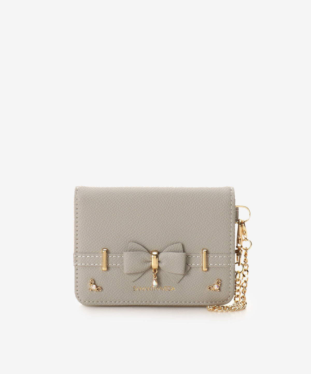 Samantha Vega「アクセントリボン　パスケース」|定期入れ|グレー