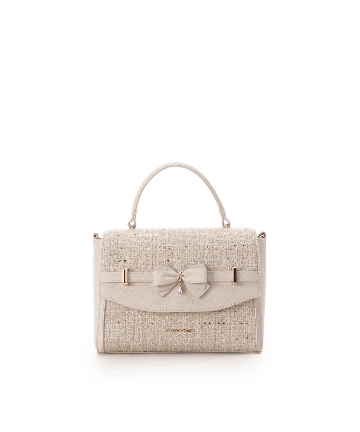Samantha Vega「ツイードアクセントリボンショルダーバッグ」|ショルダー・メッセンジャー|ホワイト