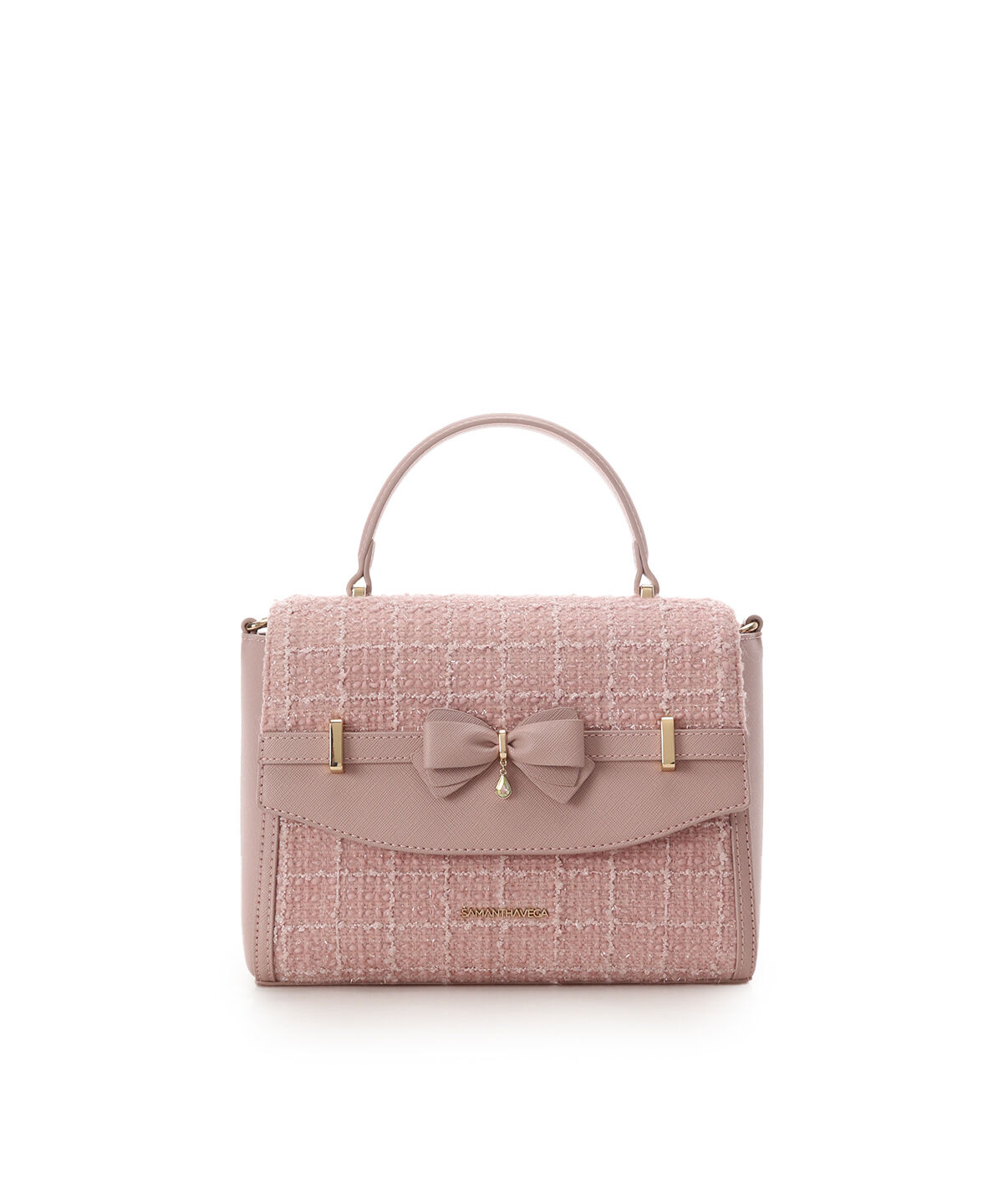 Samantha Vega「ツイードアクセントリボンショルダーバッグ」|ショルダー・メッセンジャー|ピンク
