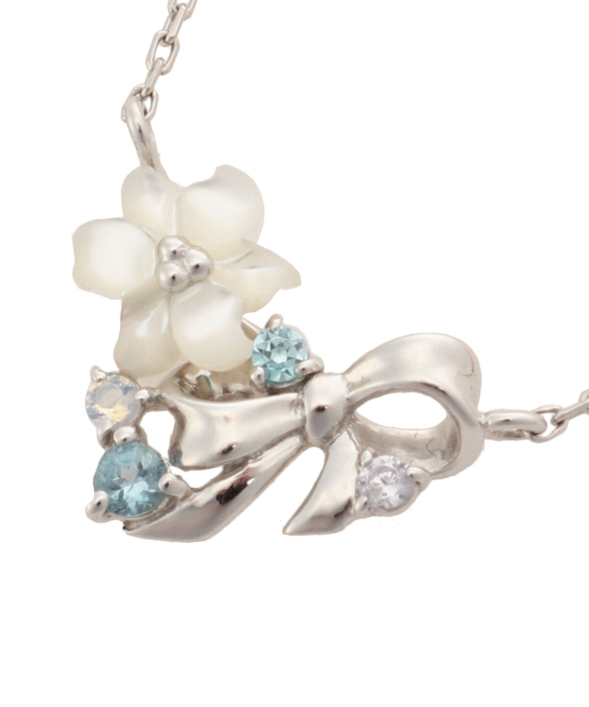 newme by Samantha Thavasa「「LimitedCollection」シェルフラワーリボンネックレス」|ネックレス|