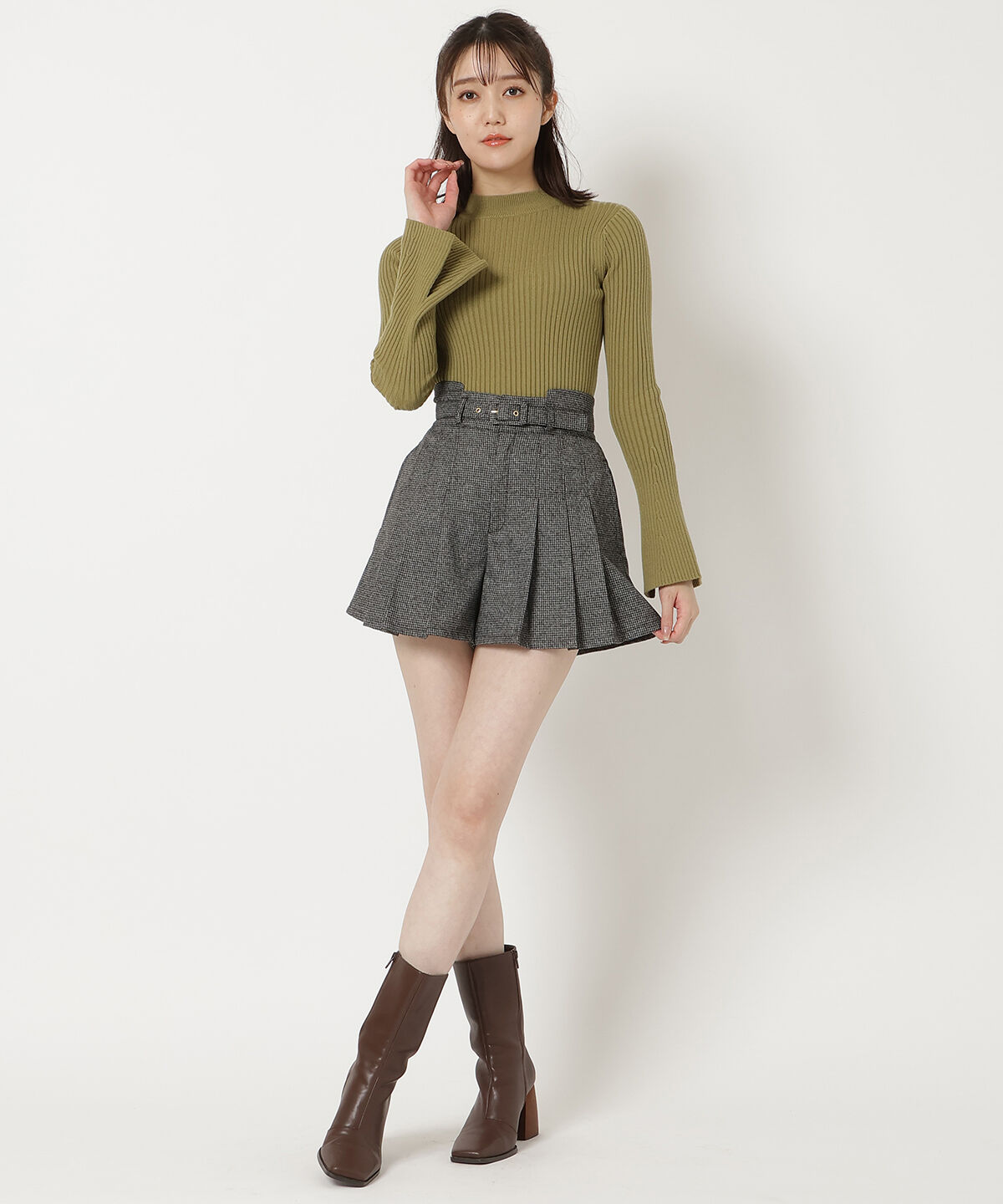 REDYAZEL「プチハネイネックフレアスリーブニット」|ニット・セーター|