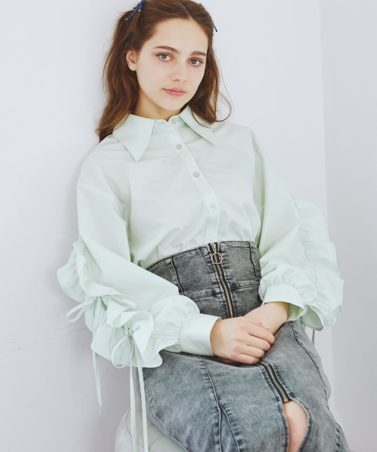 REDYAZEL「フロントジップデニムマーメイドスカート」|タイト|