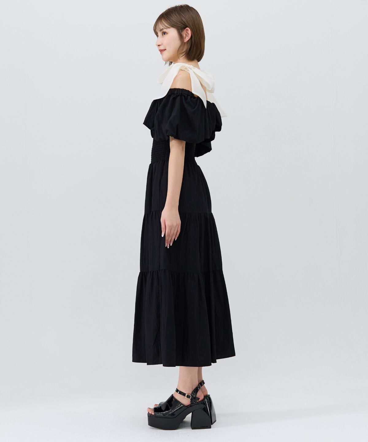 REDYAZEL「ショルダーリボンオフショルワンピース」|ワンピース|