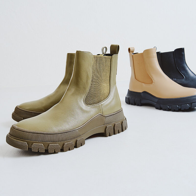 ORiental TRaffic「ボリュームソールサイドゴアブーツ/21404」|ショートブーツ|KHAKI