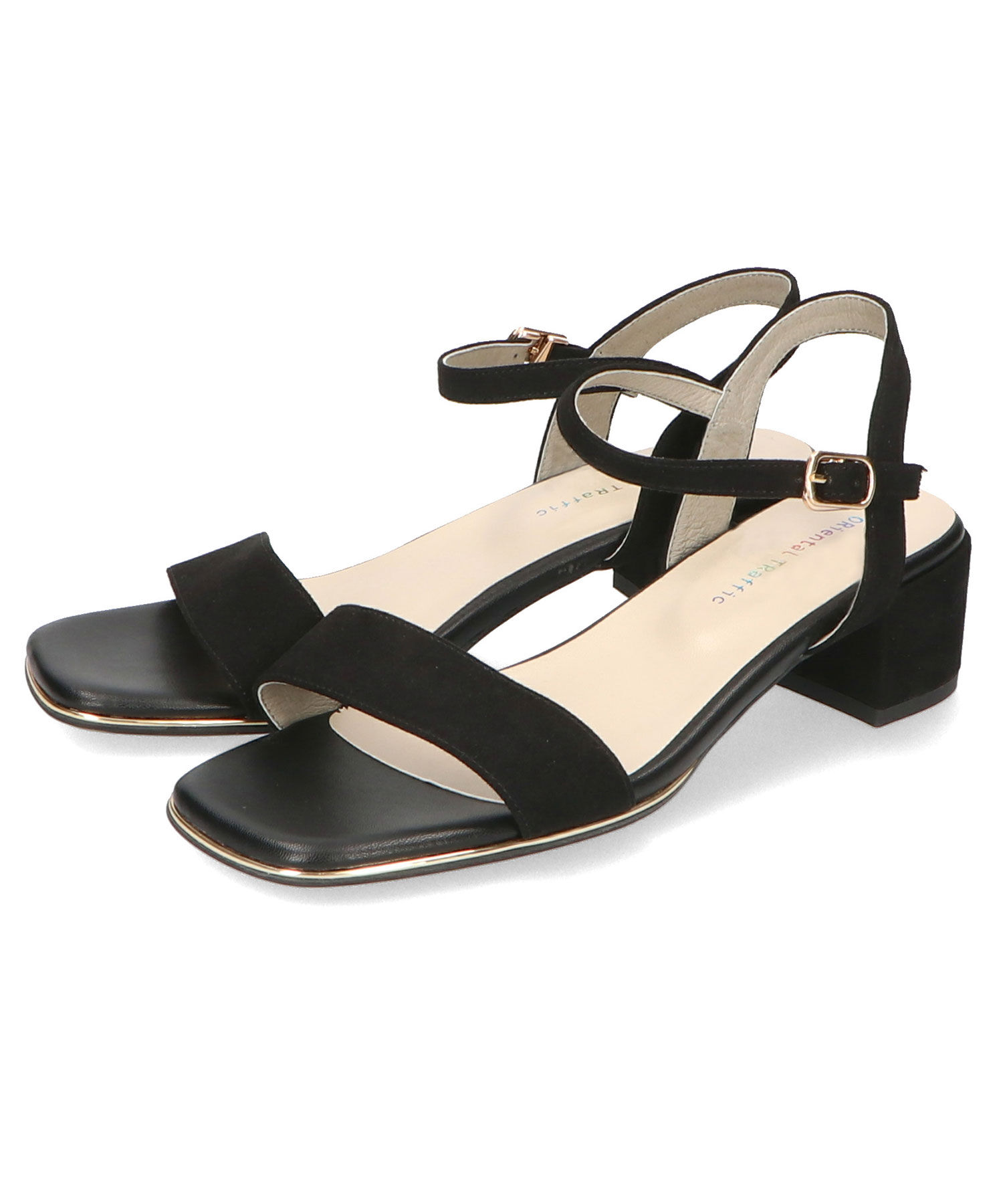 ORiental TRaffic「【アウトレット価格】メタリックライン ミドルヒール サンダル /31209 シンプル 」|サンダル|