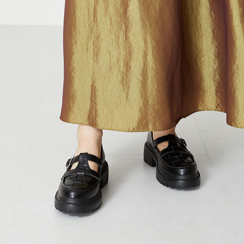 ORiental TRaffic「編み込みTストラップシューズ/31306」|パンプス|